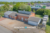 S&P | Vogelperspektive - Loxstedt | Spannendes Einfamilienhaus mit Gewerbeanteil und schönem Garten